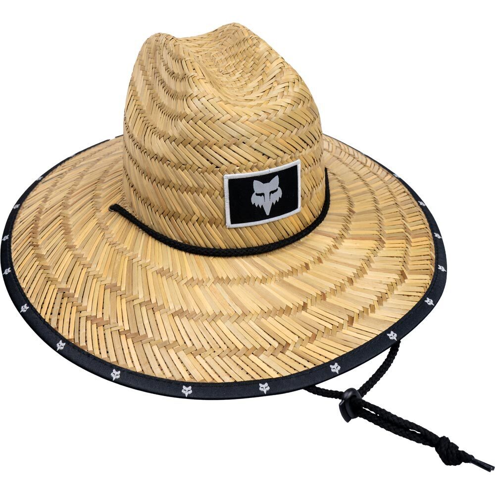 Fox Image Straw Hat in khaki - side