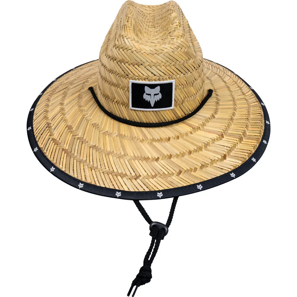 Fox Image Straw Hat in khaki - front