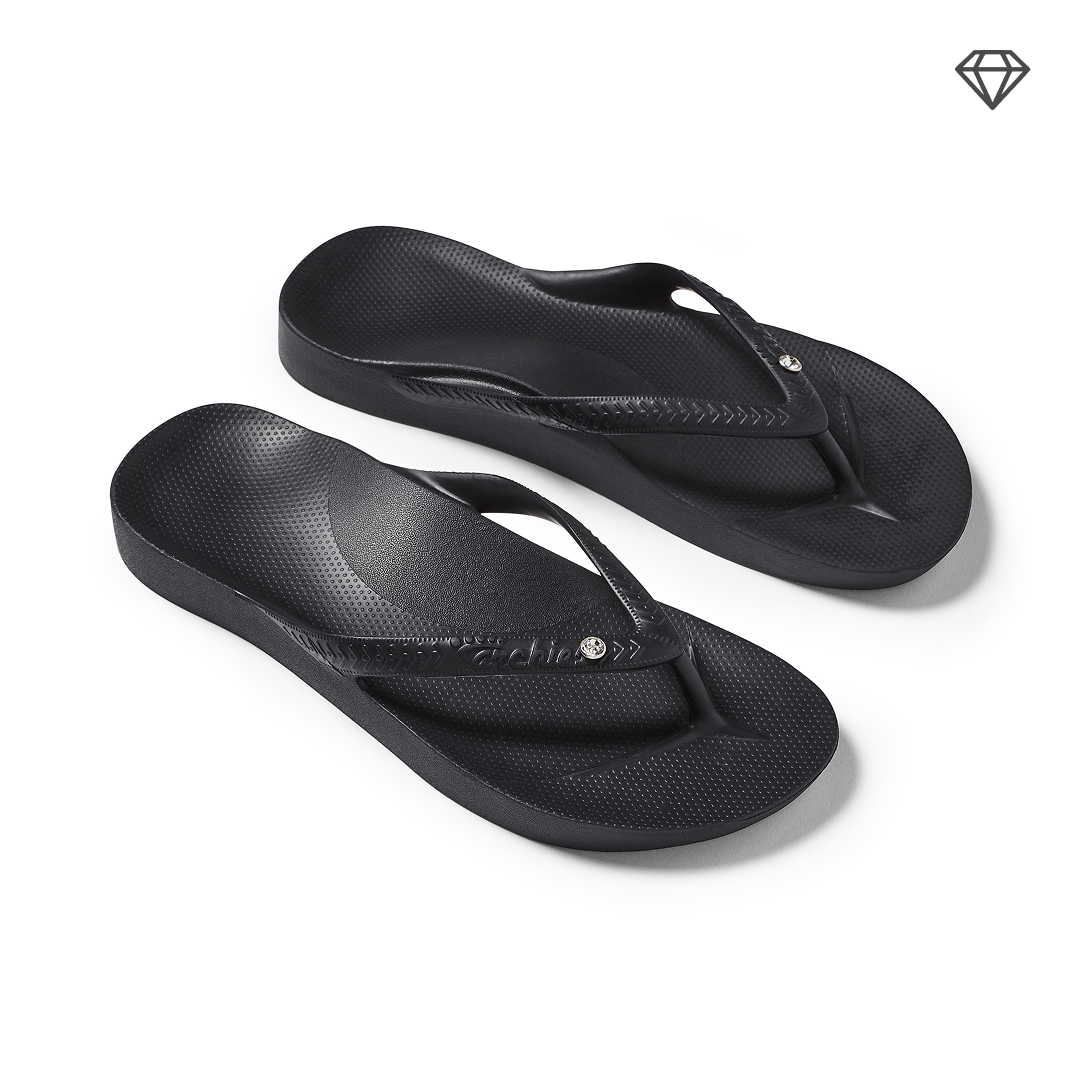 Archies Arch Support Thongs - Classic - Crystal Black (view 3)