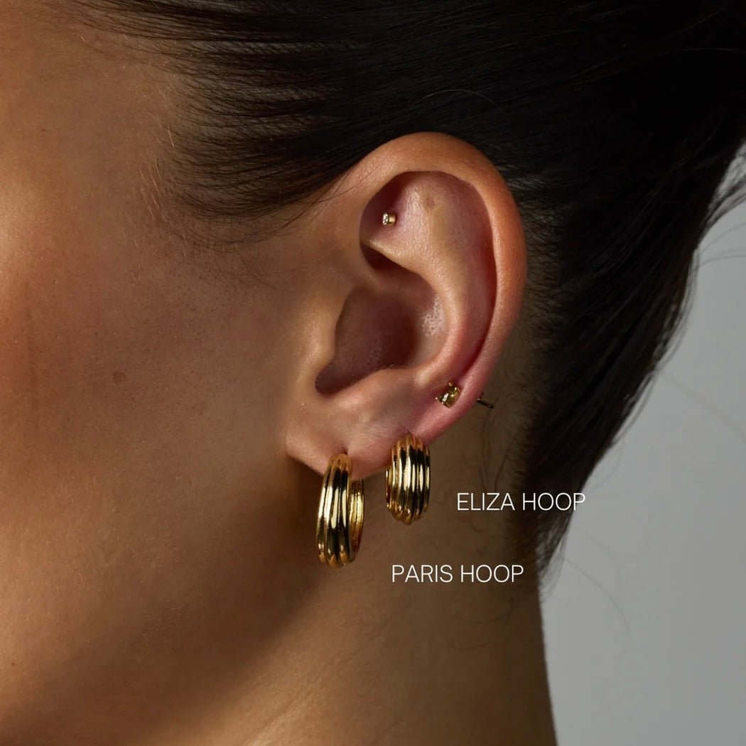 Zafino Eliza Hoop in Silver - worn
