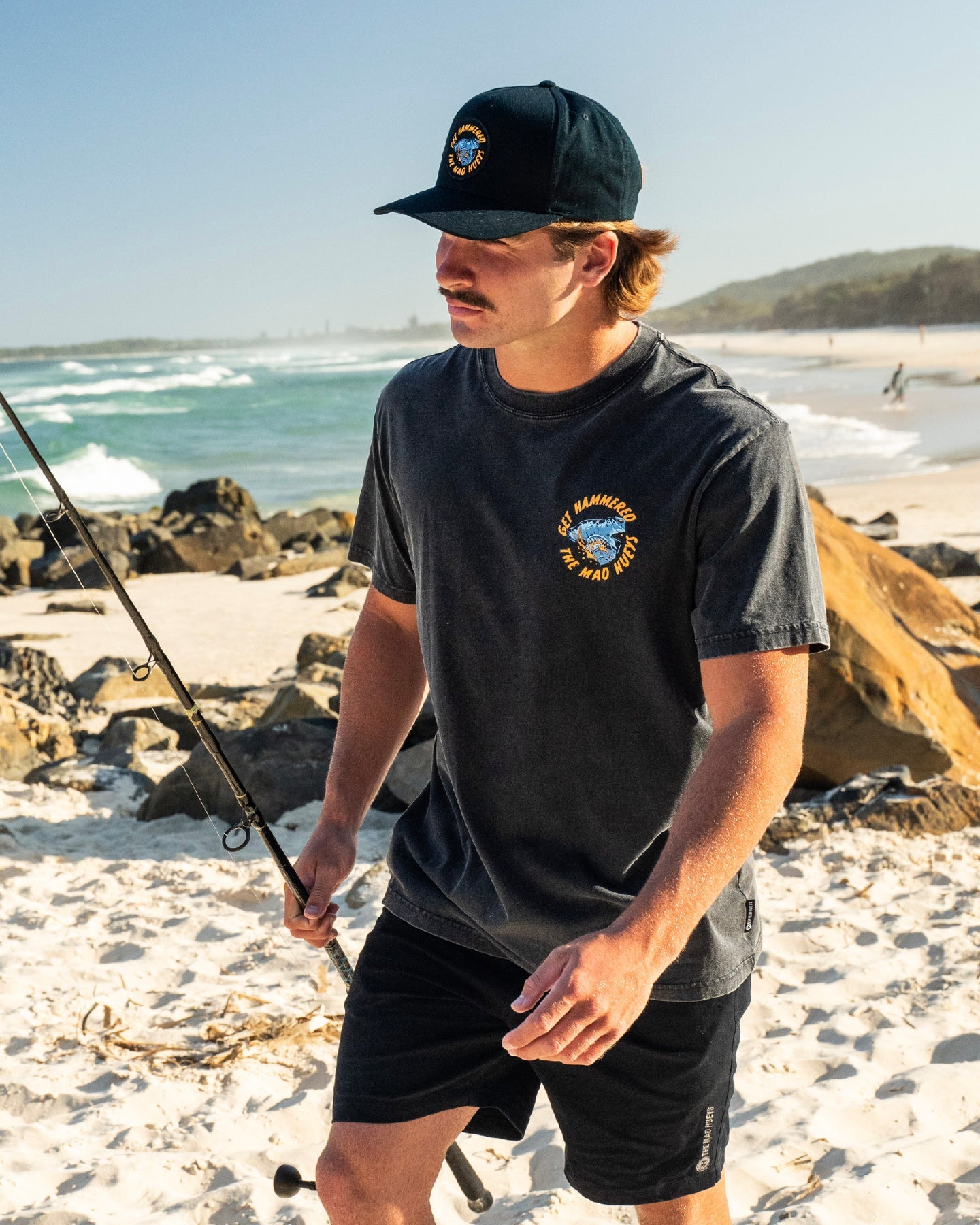The Mad Hueys Get Hammered Short Sleeve Tee - Washed Black (view 7)