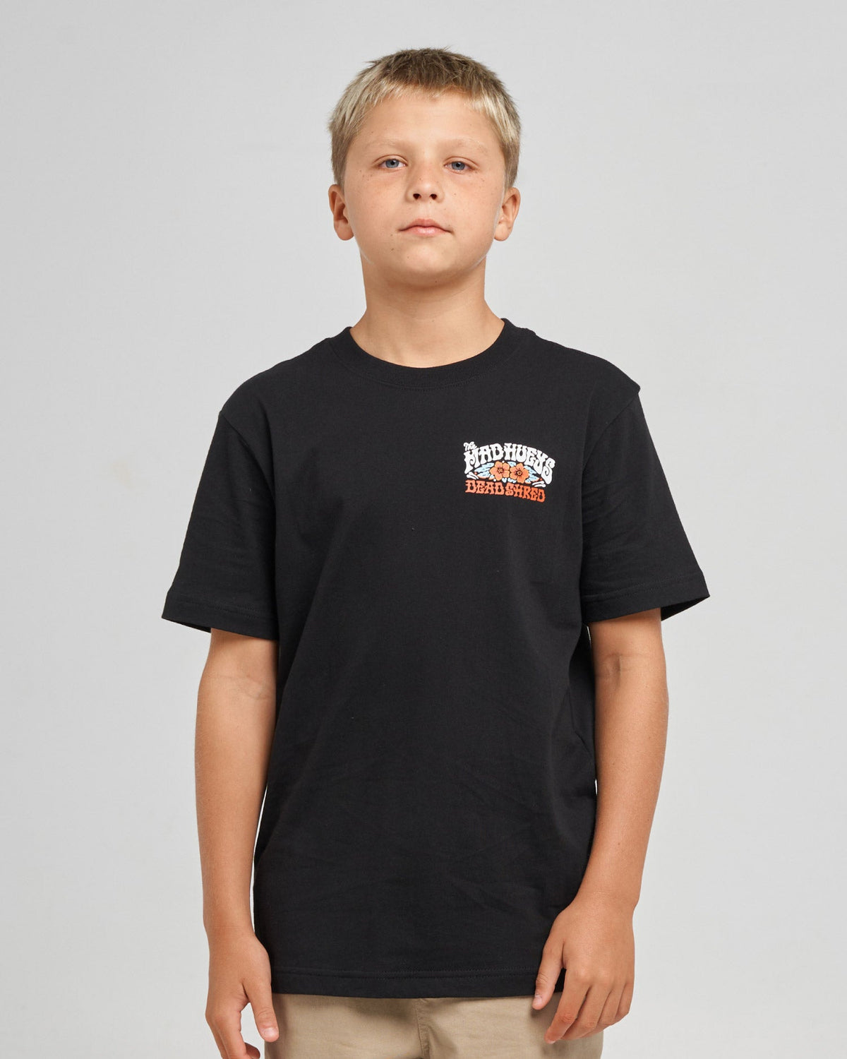 The Mad Hueys Shred Dead youth tee in black
