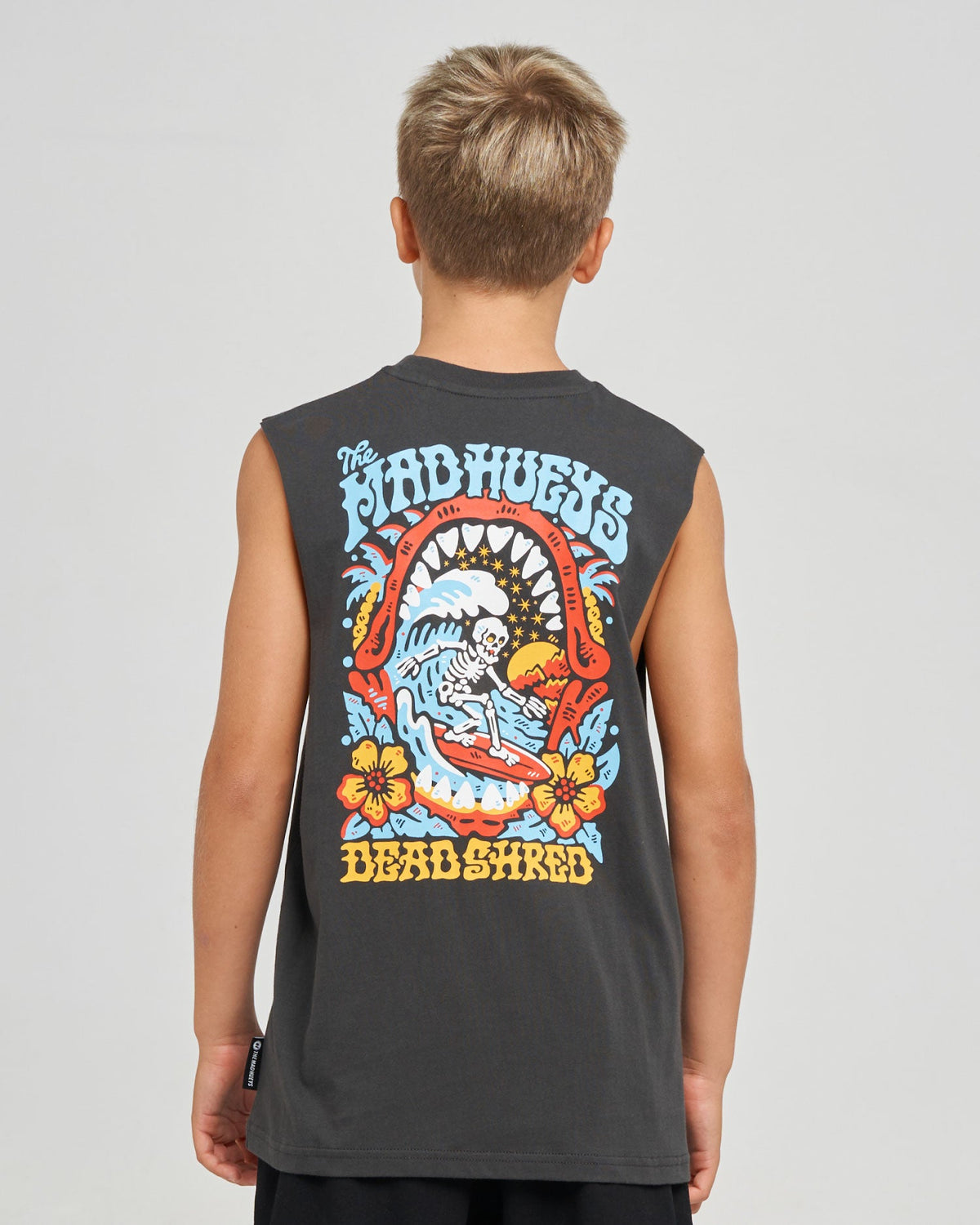 Vintage black Shred Dead youth muscle back print