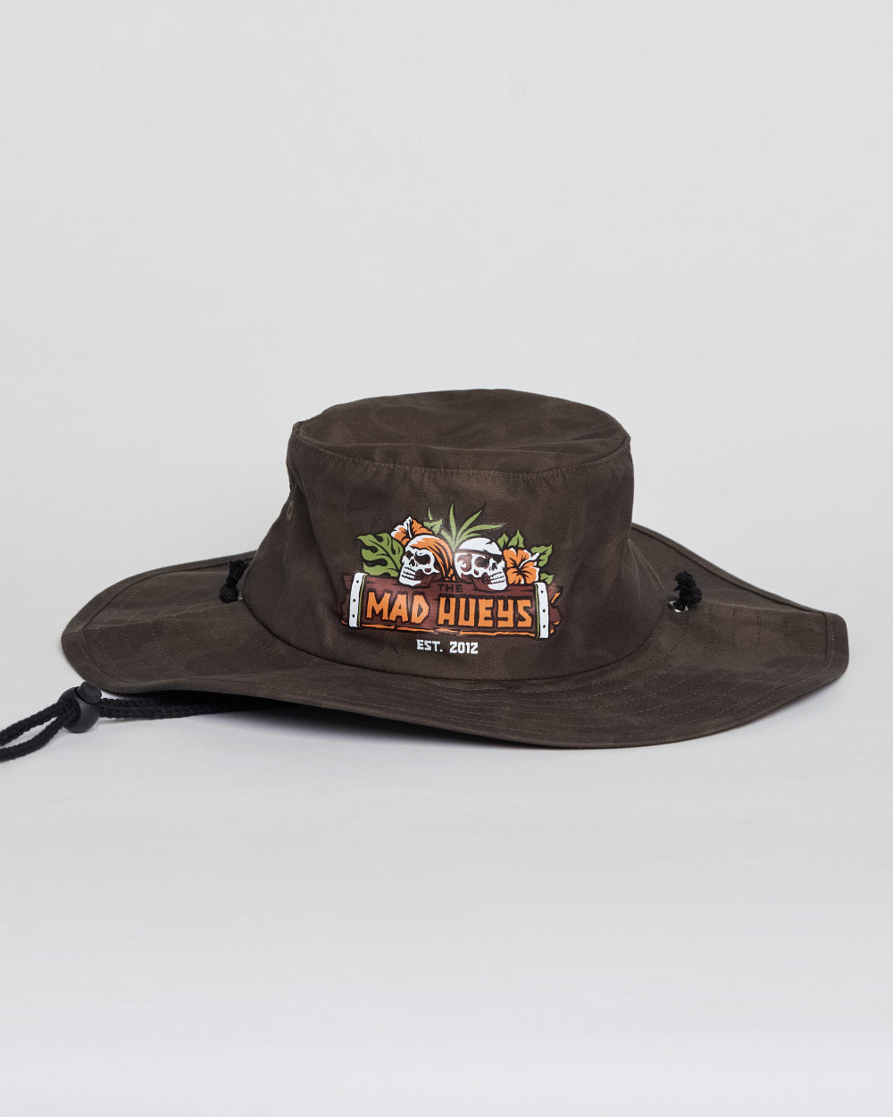 The Mad Hueys Troppo Captain youth wide brim hat in native camo