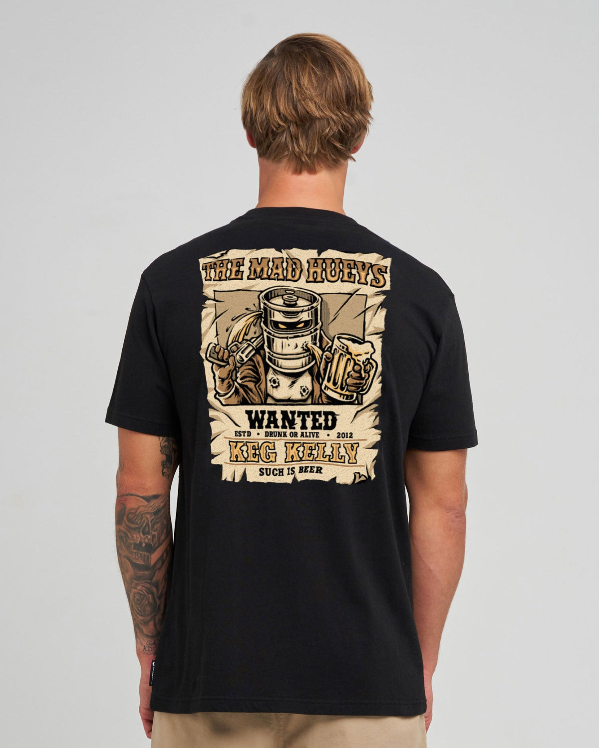 Black Keg Kelly Poster tee back print
