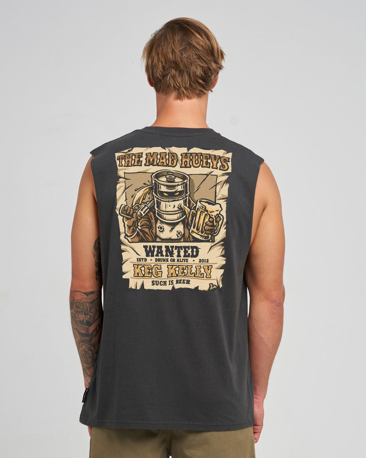 Vintage black Keg Kelly Poster muscle back print