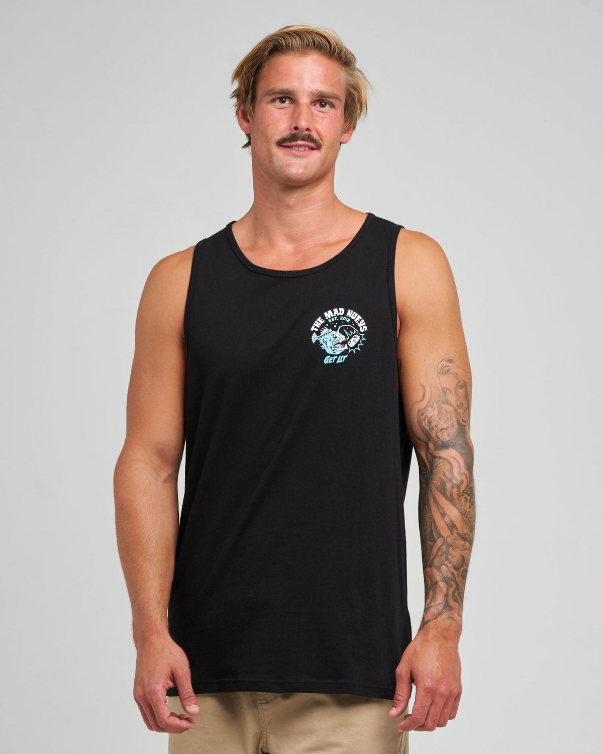 Black Get Lit tank back print