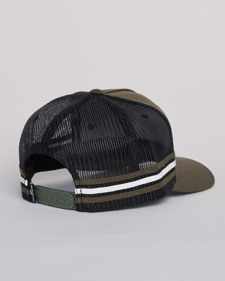 Olive Cube Hueys trucker cap mesh back