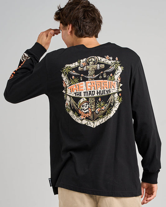The Tiki Captain LS Tee - Black