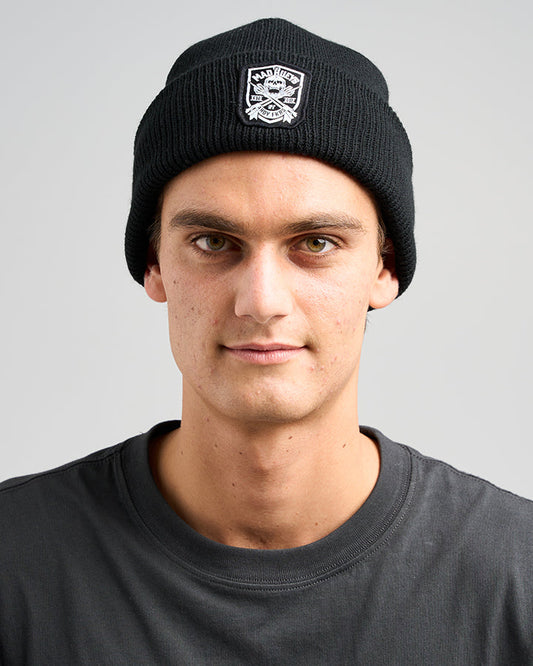 Ahoy Fkrs Shield Relaxed Fit Beanie - Black