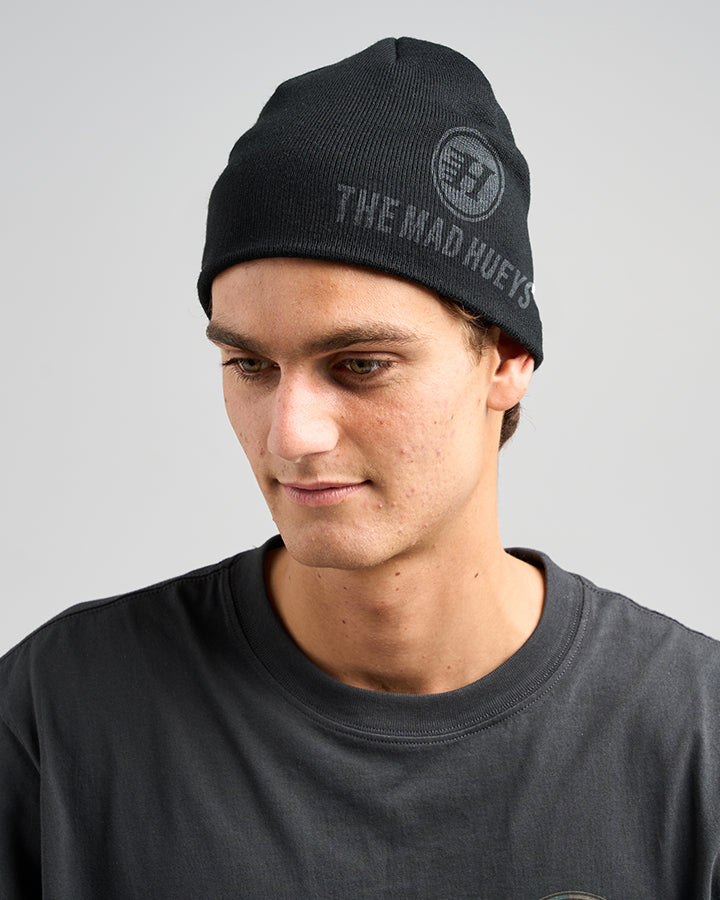Classic Hueys Straight Fit Beanie - Black