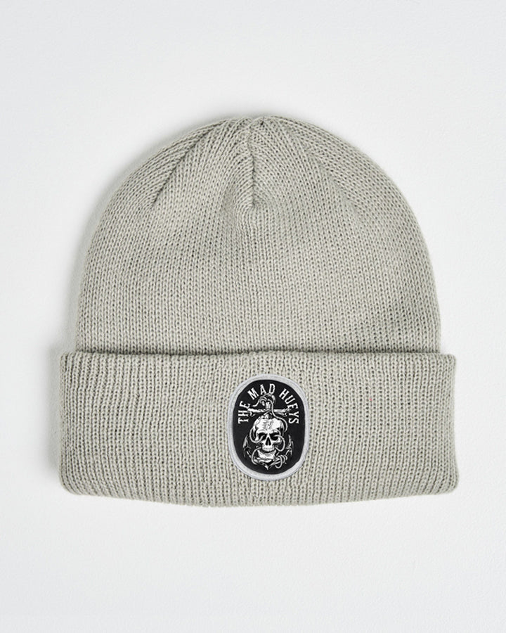 The Mad Hueys Rope Skull Anchor Beanie Faded Dust detail
