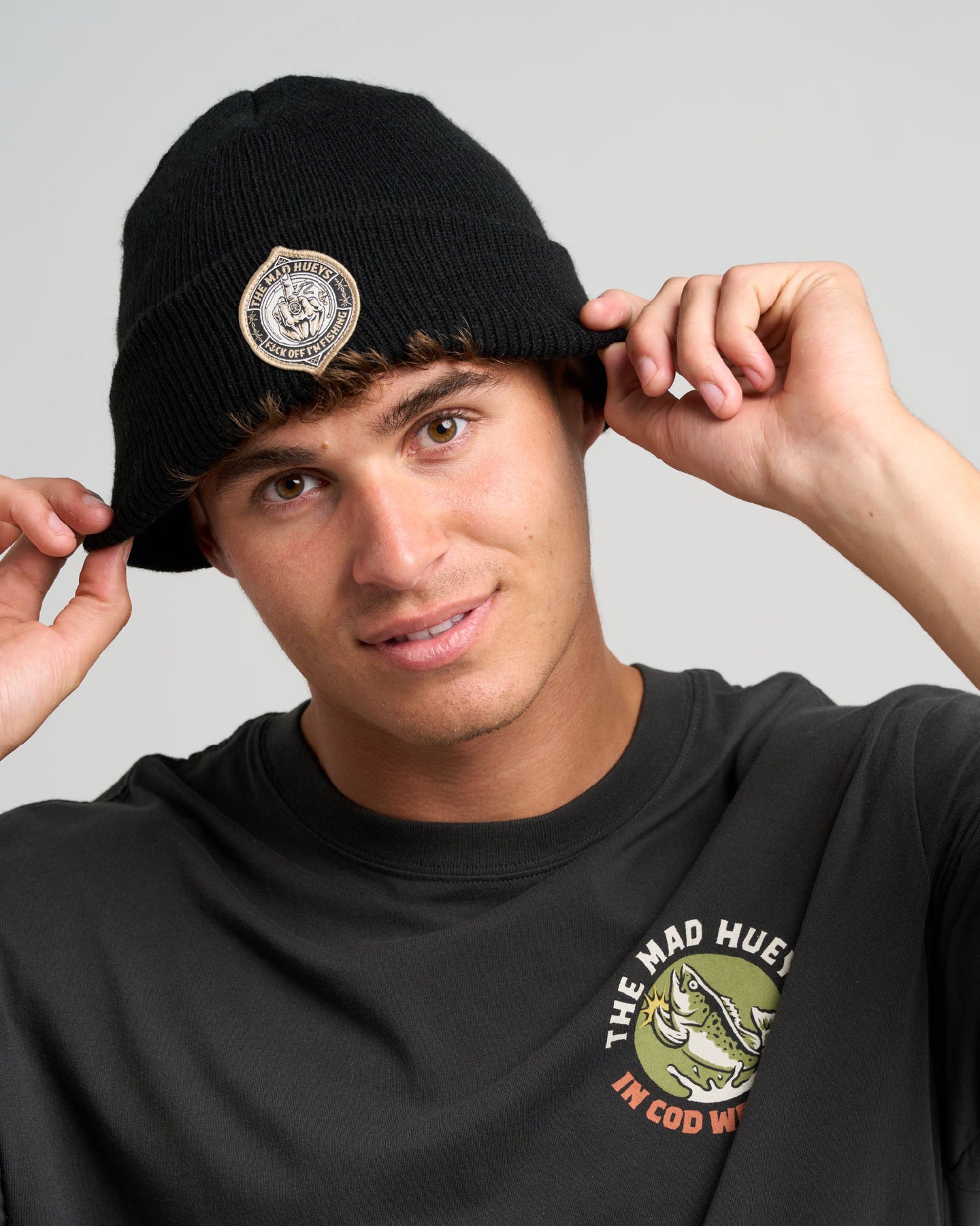 Fk Off Fish Straight Beanie - Schwarz