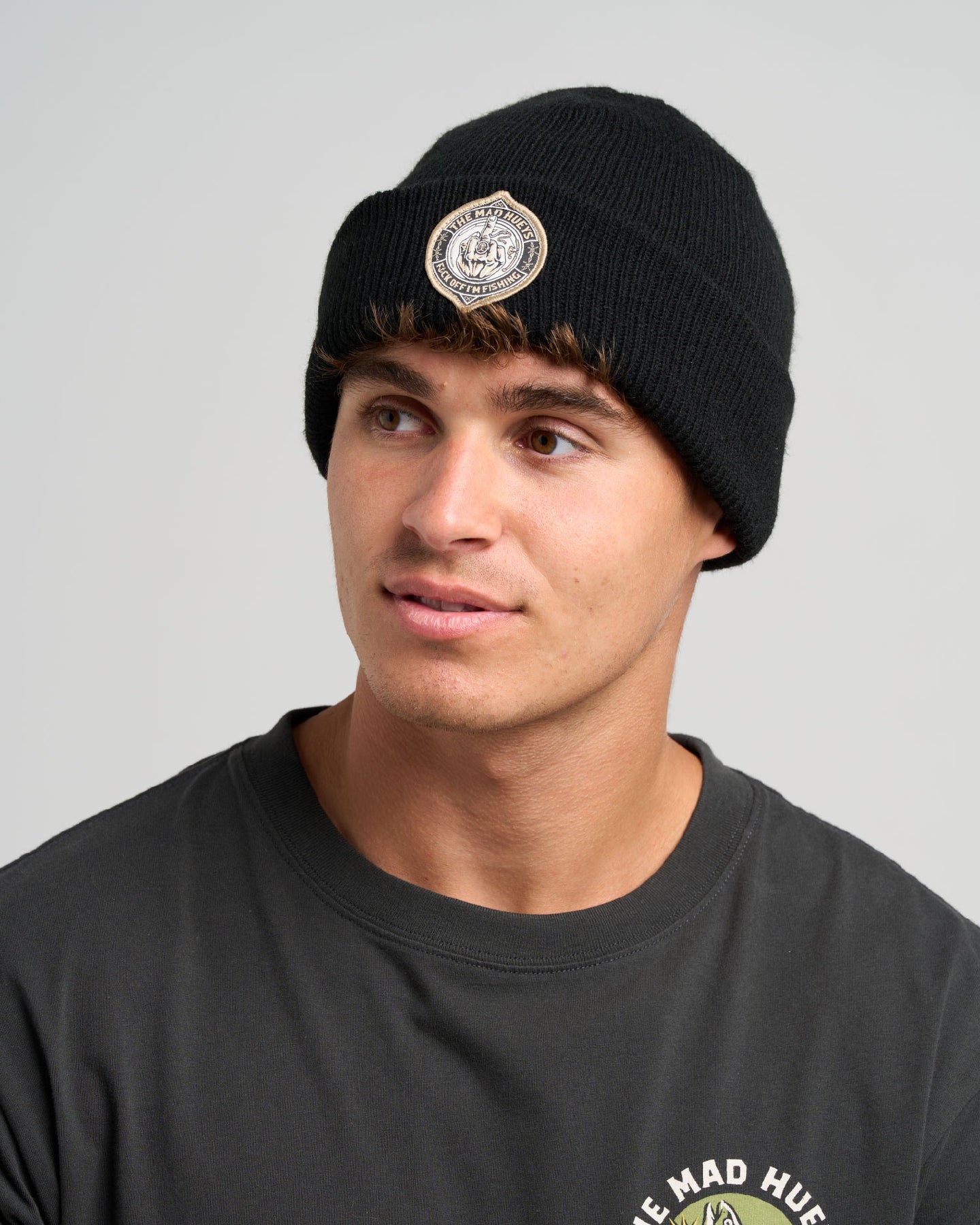 Fk Off Fish Straight Beanie - Schwarz