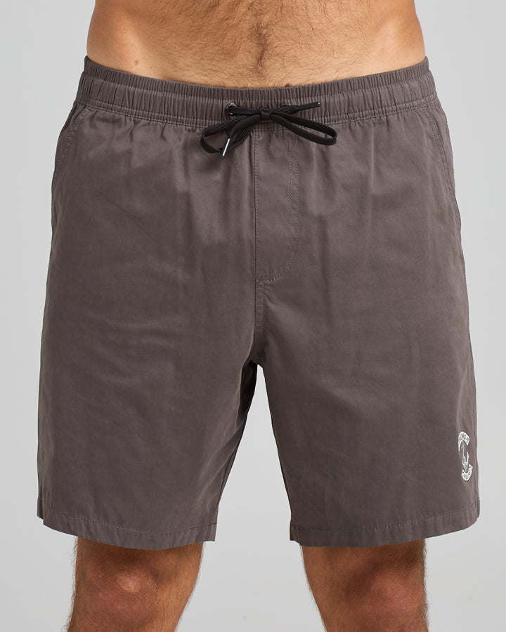 Skull Anchor 18" Volley Short - Charcoal