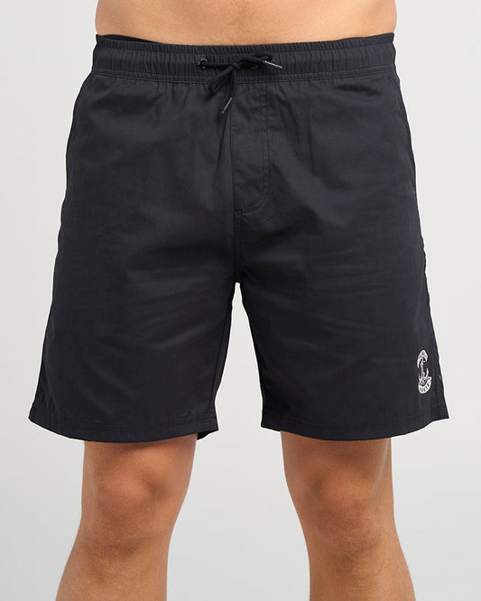 Skull Anchor 18" Volley Short - Black