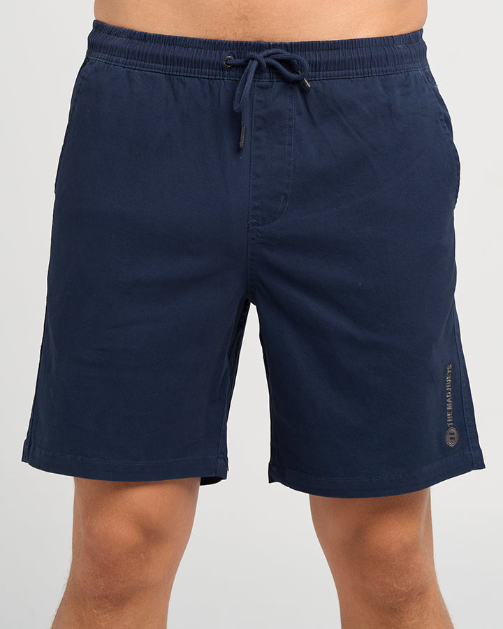 The Mad Hueys Stranded 18 inch Chino Short in navy - front