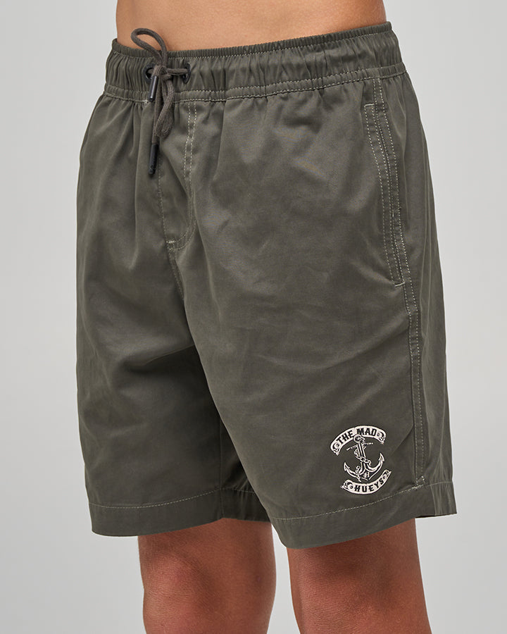 The Mad Hueys Skull Anchor Youth 16 inch Volley in Charcoal