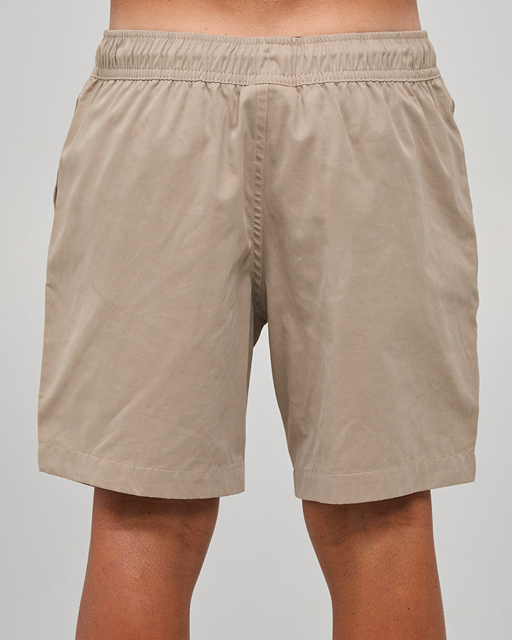 The Mad Hueys Skull Anchor Youth 16 inch Volley Short in taupe - front