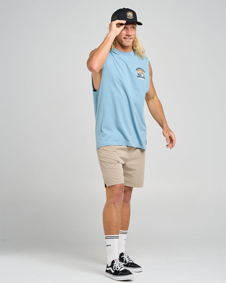 Caught Fk All Island - Muscle Steel Blue