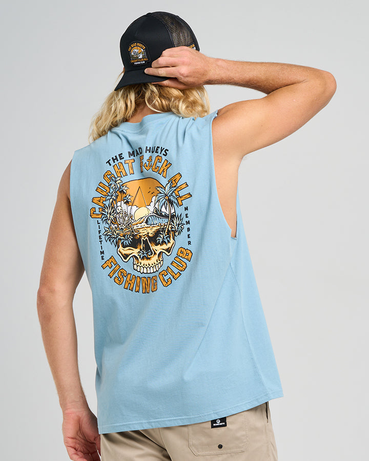 Caught Fk All Island - Muscle Steel Blue