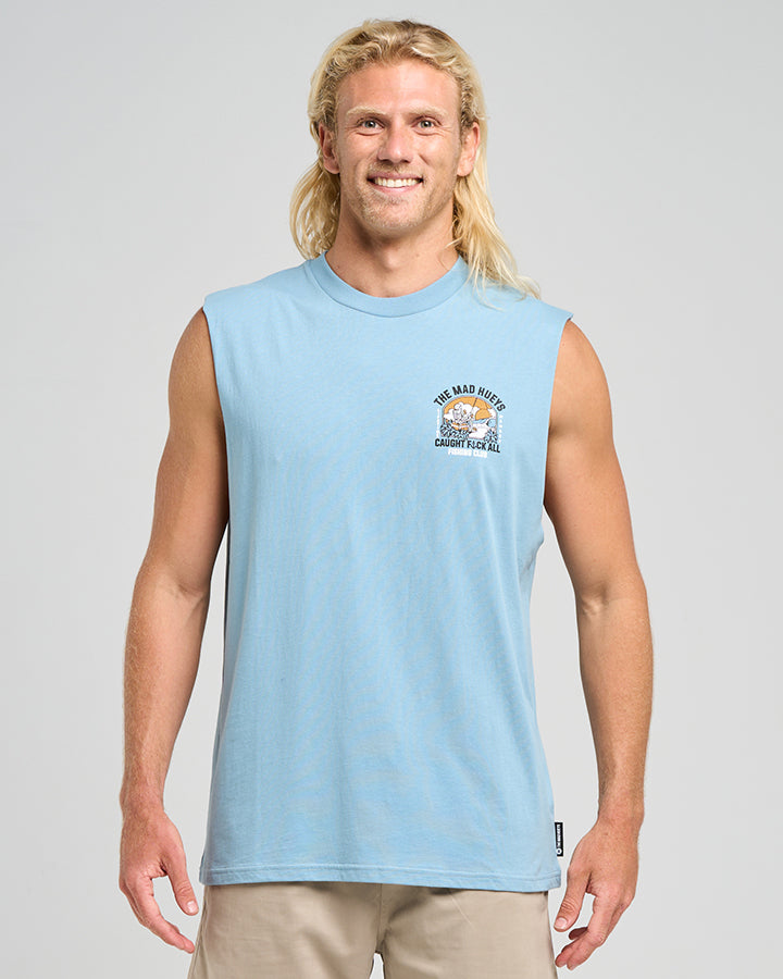 Caught Fk All Island - Muscle Steel Blue