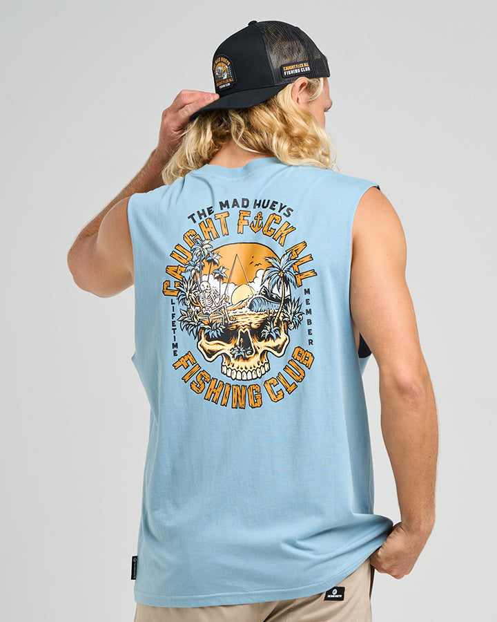 Caught Fk All Island - Muscle Steel Blue