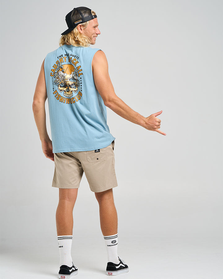 Caught Fk All Island - Muscle Steel Blue