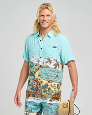 Oz Straya Short Sleeve Woven Shirt - Aqua - Catani Clothing