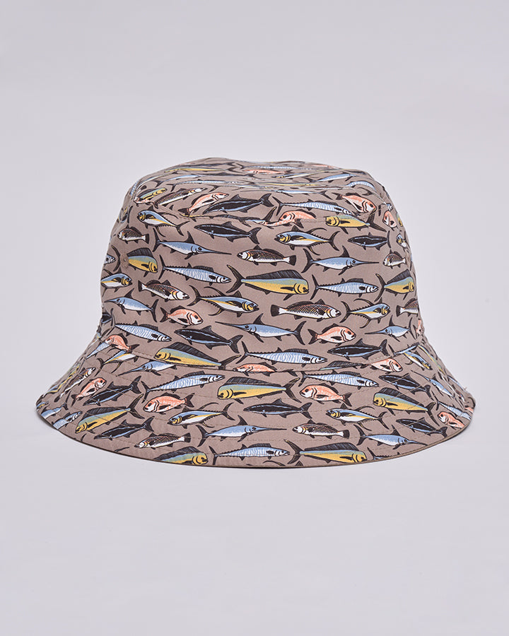 Mad Hueys Pro Hueys Youth Reversible Bucket Hat in taupe - reverse