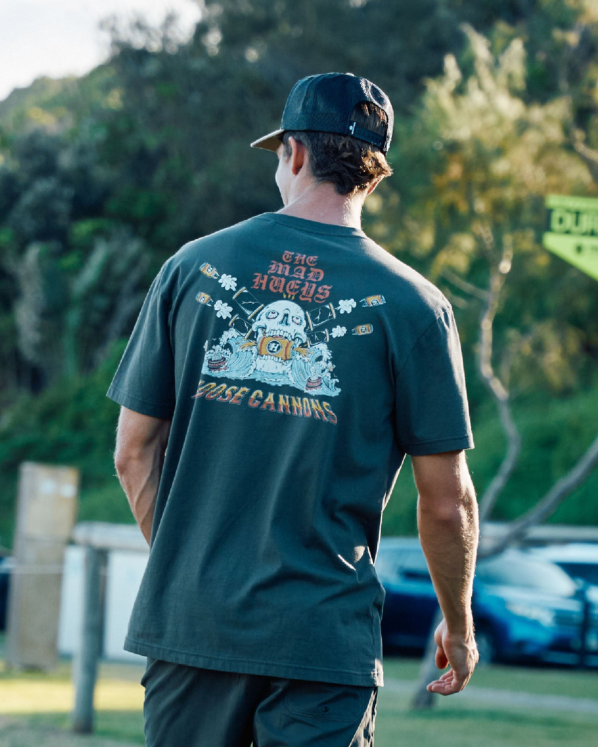 Mad Hueys Loose Cannons SS Tee in charcoal - worn