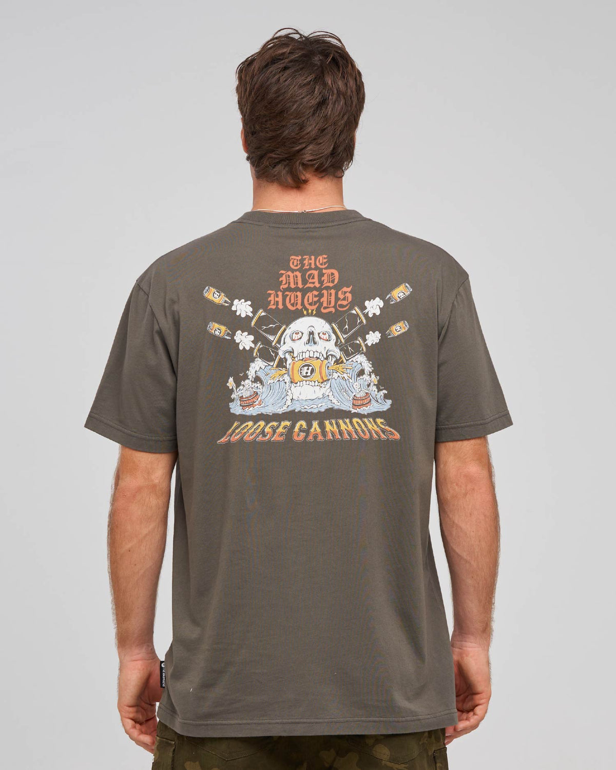 Mad Hueys Loose Cannons SS Tee in charcoal - back