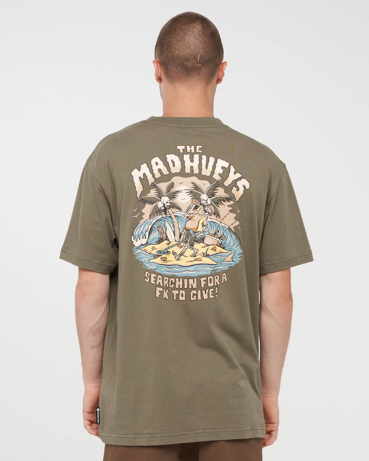The Mad Hueys Metal Searchin SS Tee Olive front