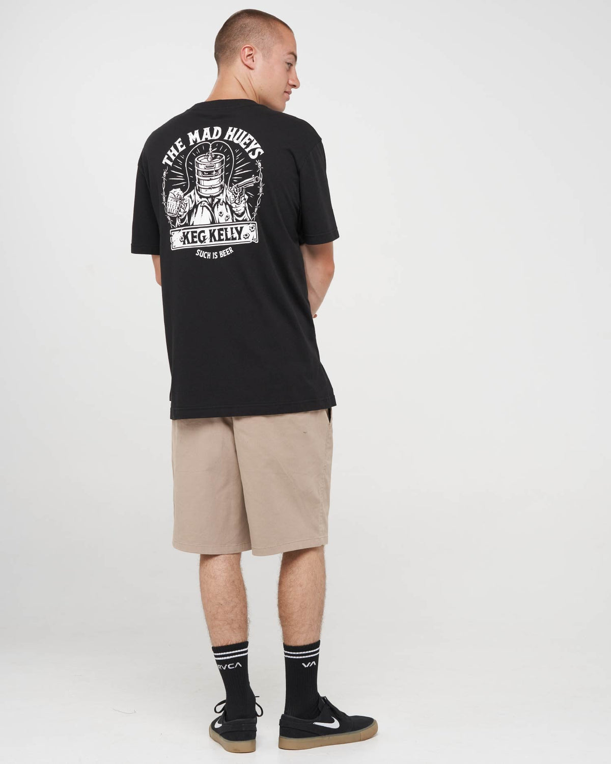 Mad Hueys Such Is Kelly SS Tee in black - print