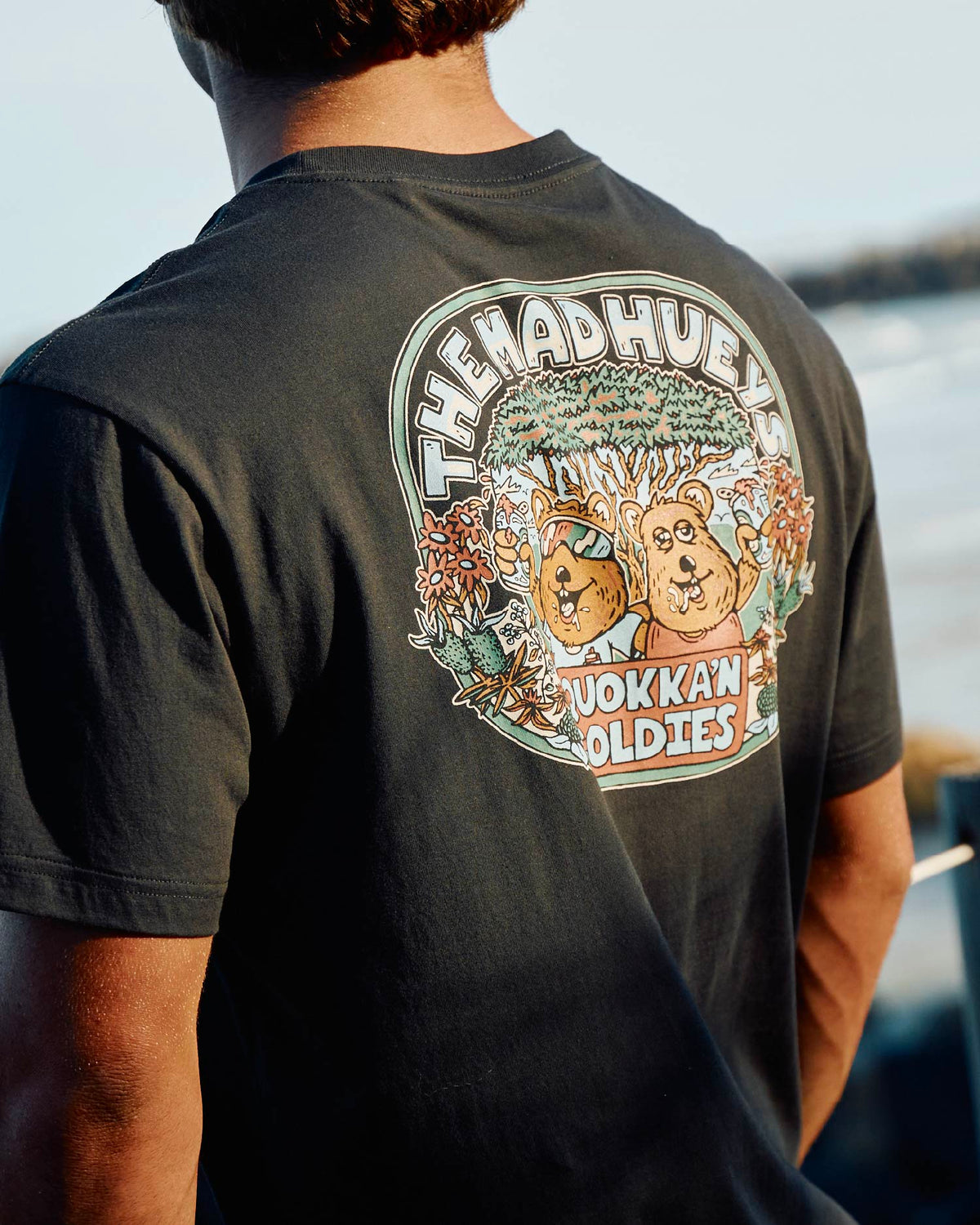 Mad Hueys Quokkan Coldies SS Tee in vintage black - front