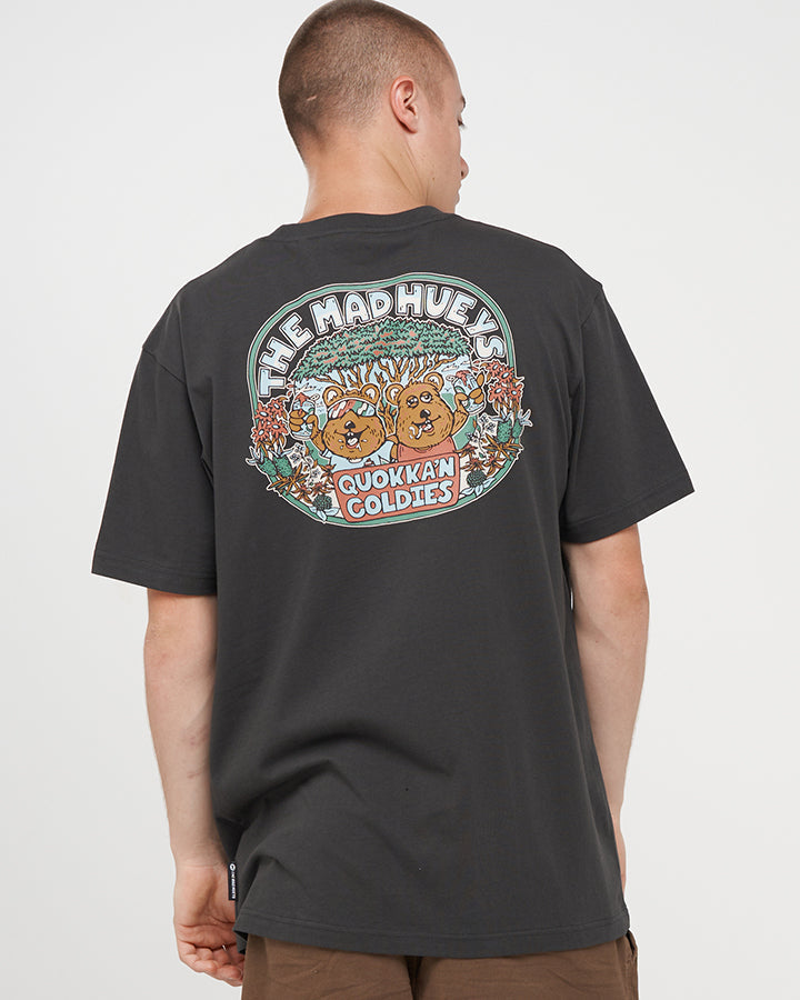 Mad Hueys Quokkan Coldies SS Tee in vintage black - worn