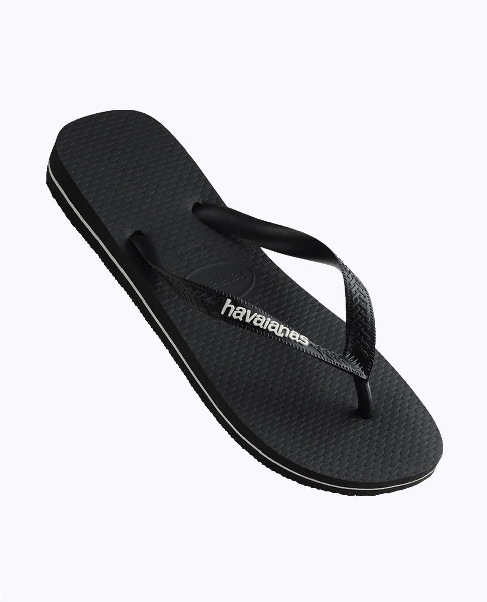 Havaianas Top Rubber Logo - Black / White (view 3)