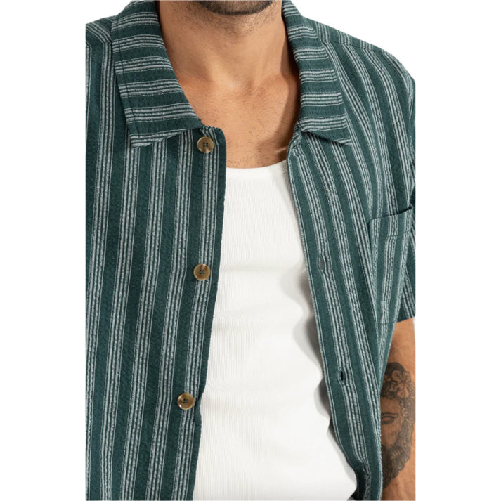 Eli Stripe Short Sleeve Shirt - Teal