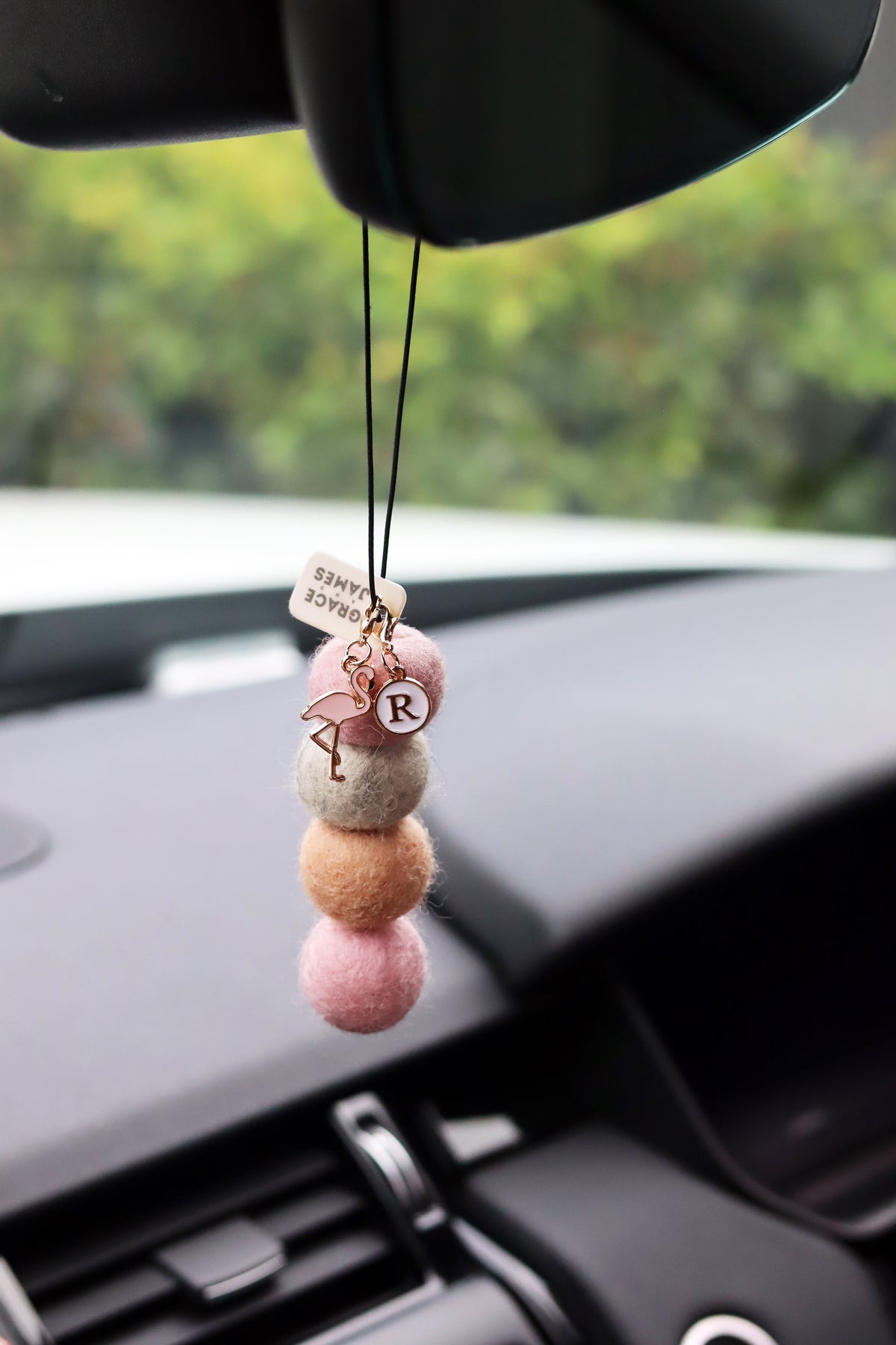 Grace and James Hanging Charm Alphabet on air freshener
