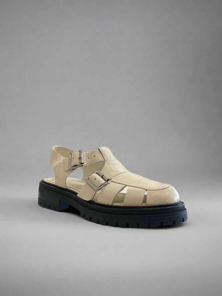 Mollini Ailas Fisherman Sandal - Cream / Black (view 4)