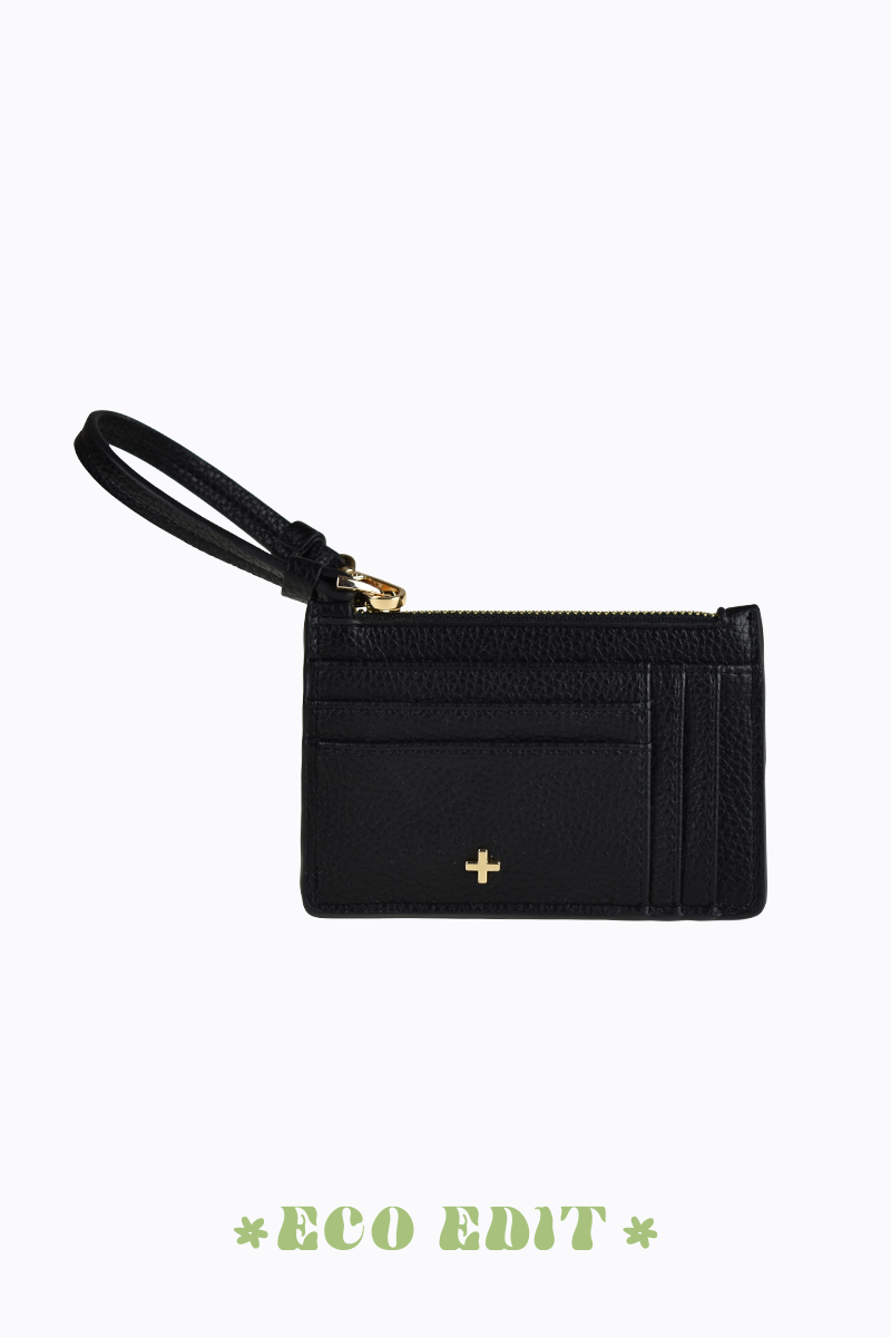 Peta + Jain Knox Swinger Coin Purse Black Pebble Gold - open view