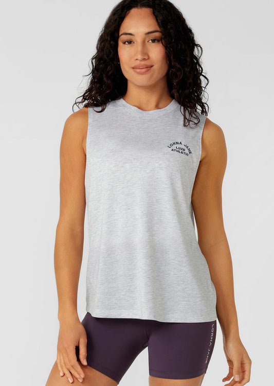 Lotus Muscle Tank - Light Grey Marl