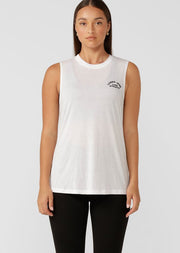 Lotus Muscle Tank - White - Catani Clothing