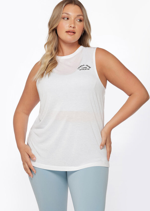 Lorna Jane Lotus Muscle Tank - White (view 5)