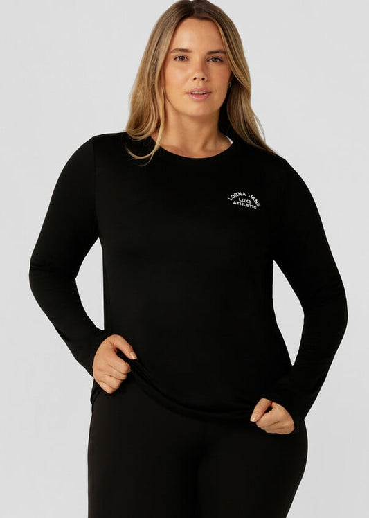 Lotus Long Sleeve Top - Black