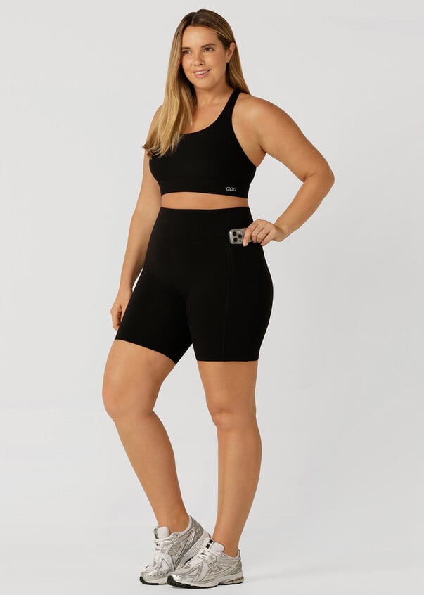 Amy Phone Pocket Tech Bike Short - Black - Catani Clothing