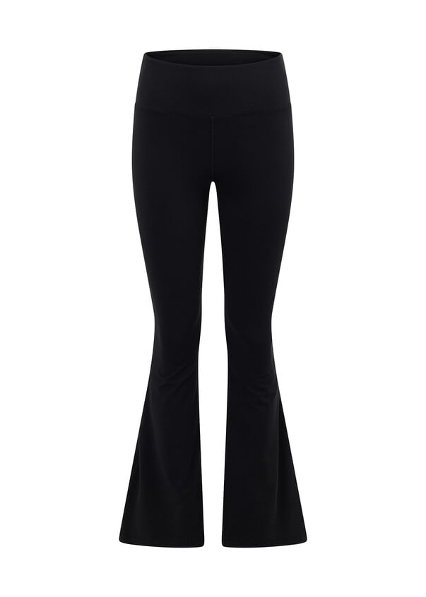 Lotus Flared Full Length Leggings - Black