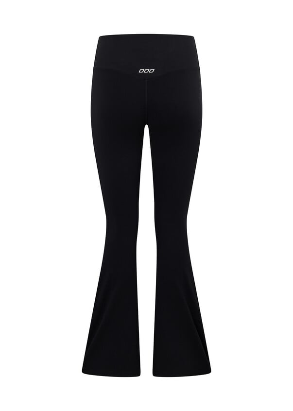 Lotus Flared Full Length Leggings - Black