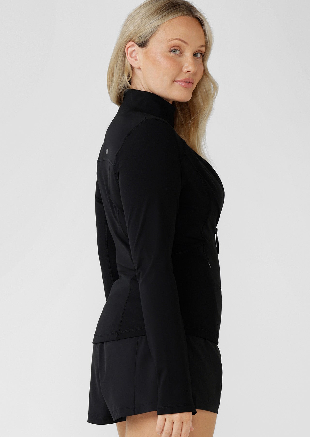 Amy Active Tech Zip Through Jacket - Black Recycled