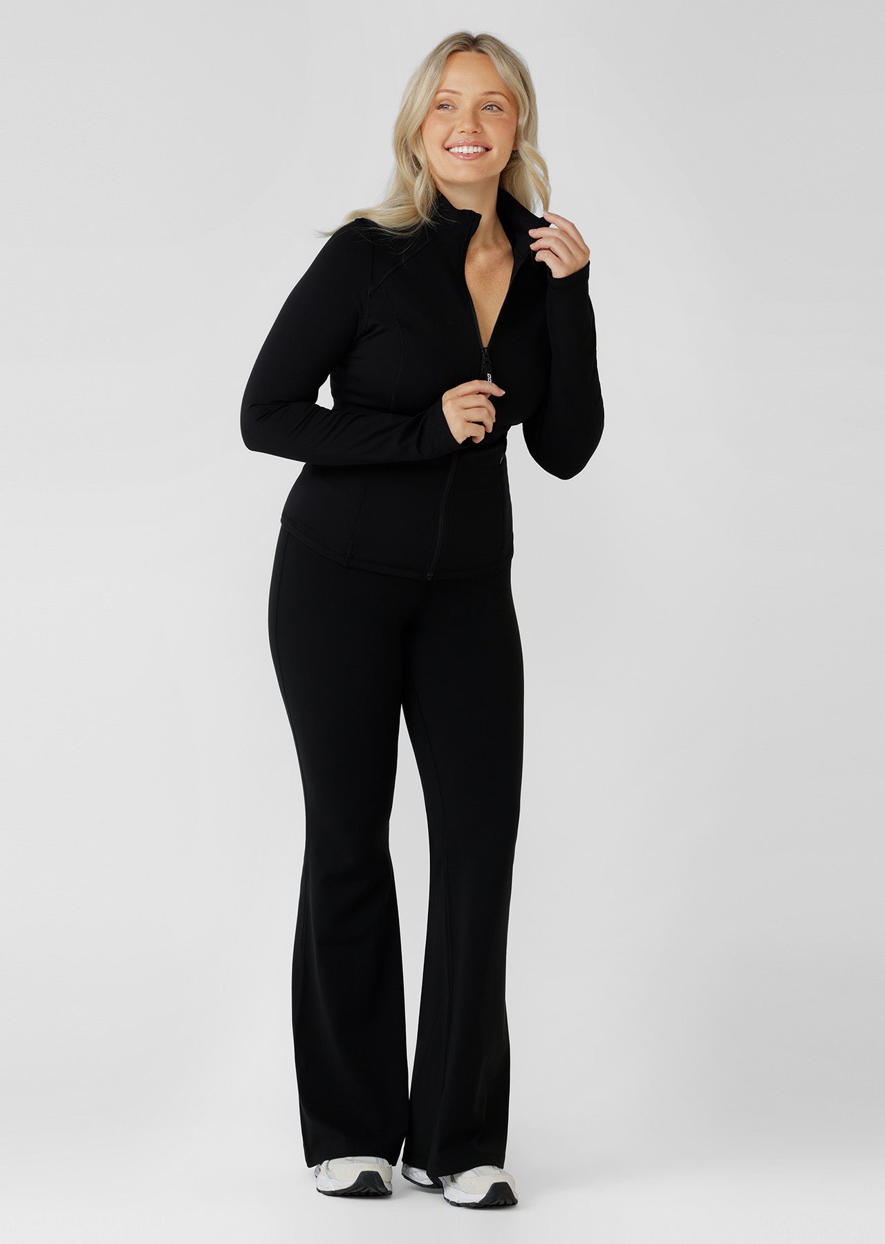 Amy Active Tech Zip Through Jacket - Black Recycled